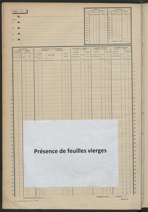 Matrice des propriétés non bâties, fol. 501 à 1000.