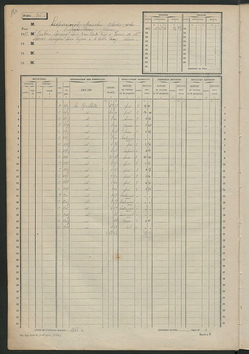 Matrice des propriétés non bâties, fol. 501 à 1000.