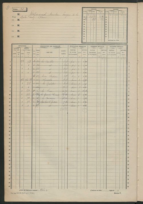 Matrice des propriétés non bâties, fol. 501 à 1000.