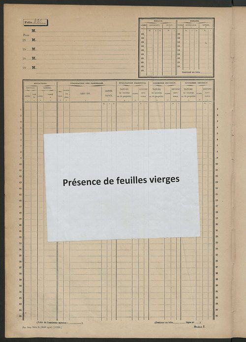 Matrice des propriétés non bâties, fol. 489 à 1073.