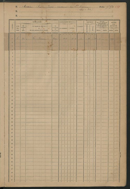 Matrice des propriétés foncières, fol. 1521 à 1736.