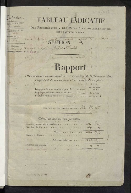Etats de sections.