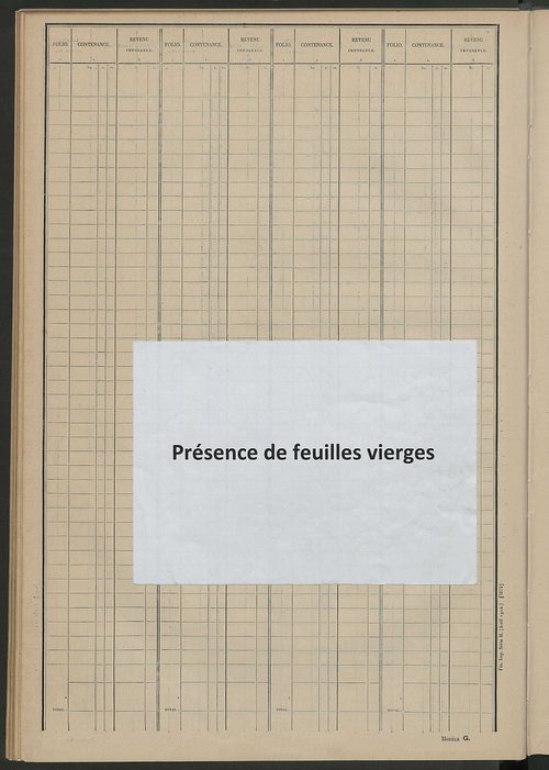 Tableau présentant les augmentations et les diminutions survenues dans la matière imposable ; récapitulation ; table alphabétique des propriétaires ; matrice des propriétés non bâties , fol. 1 à 492.