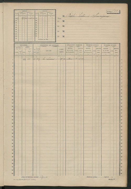 Matrice des propriétés non bâties, fol. 493 à 912.