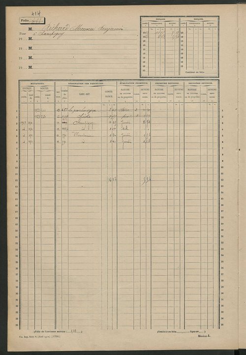 Matrice des propriétés non bâties, fol. 493 à 912.
