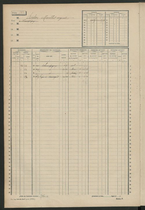 Matrice des propriétés non bâties, fol. 493 à 912.