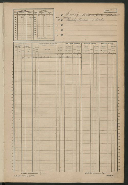 Matrice des propriétés non bâties, fol. 493 à 912.