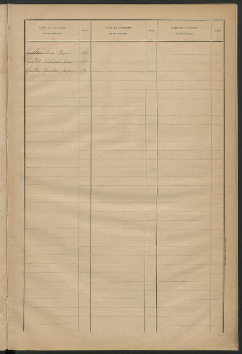 Matrice des propriétés bâties ; récapitulation ; table alphabétique des propriétaires.