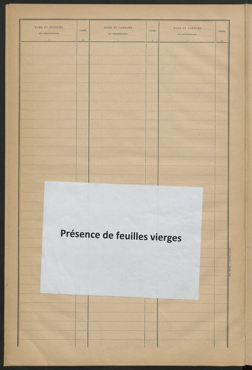 Matrice des propriétés bâties ; récapitulation ; table alphabétique des propriétaires.