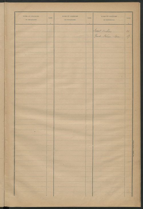 Matrice des propriétés bâties ; récapitulation ; table alphabétique des propriétaires.