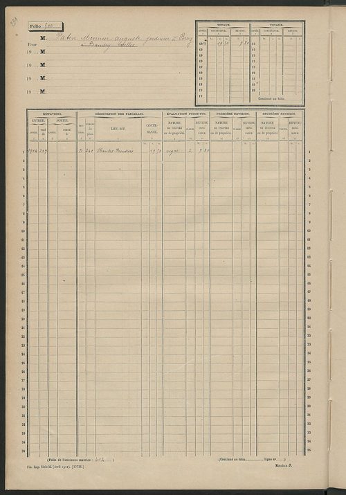 Matrice des propriétés non bâties, fol. 493 à 642.