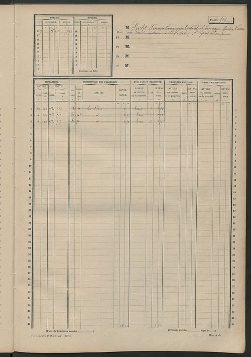 Matrice des propriétés non bâties, fol. 493 à 642.
