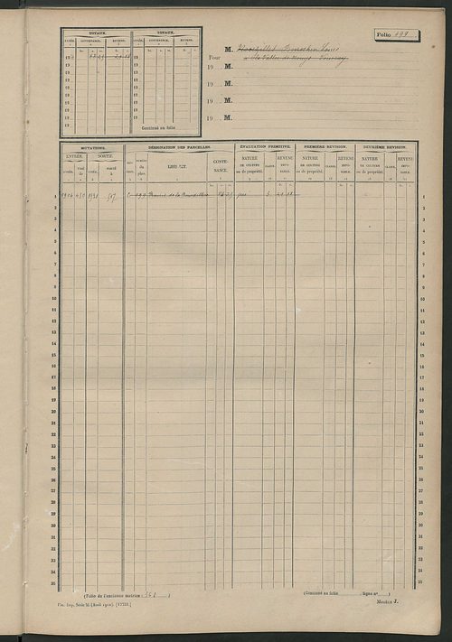 Matrice des propriétés non bâties, fol. 493 à 642.