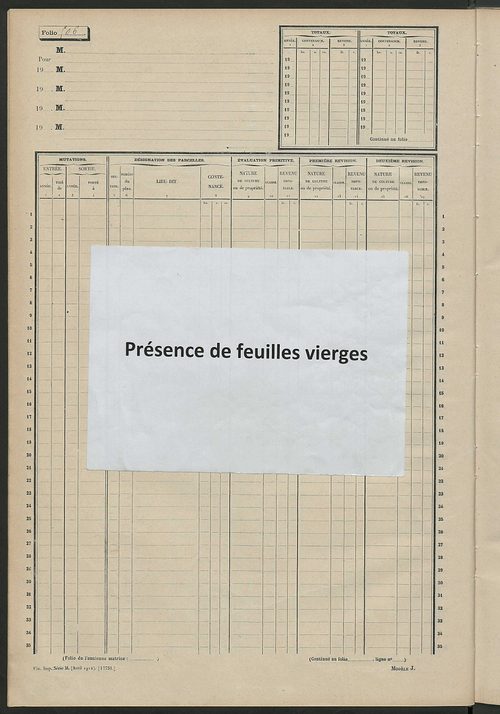 Matrice des propriétés non bâties, fol. 493 à 642.