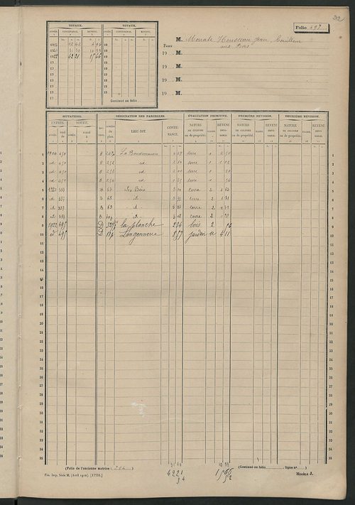 Matrice des propriétés non bâties, fol. 493 à 642.