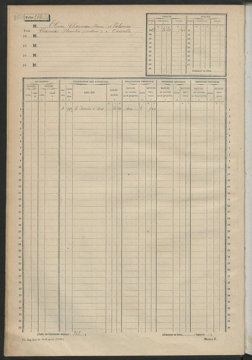 Matrice des propriétés non bâties, fol. 501 à 1001.