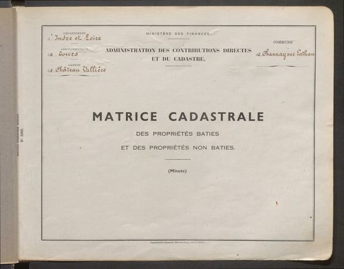 Table des comptes de la matrice. Comptes actifs personnes morales et A - F.