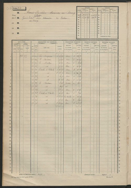 Matrice des propriétés non bâties, fol. 501 à 1001.