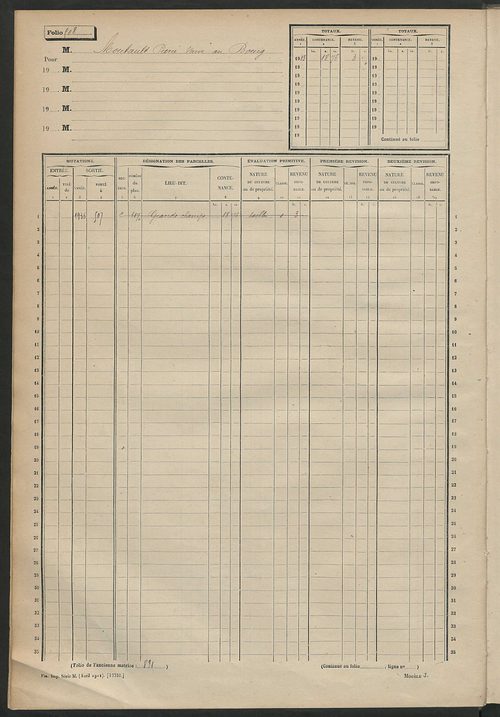 Matrice des propriétés non bâties, fol. 501 à 1001.