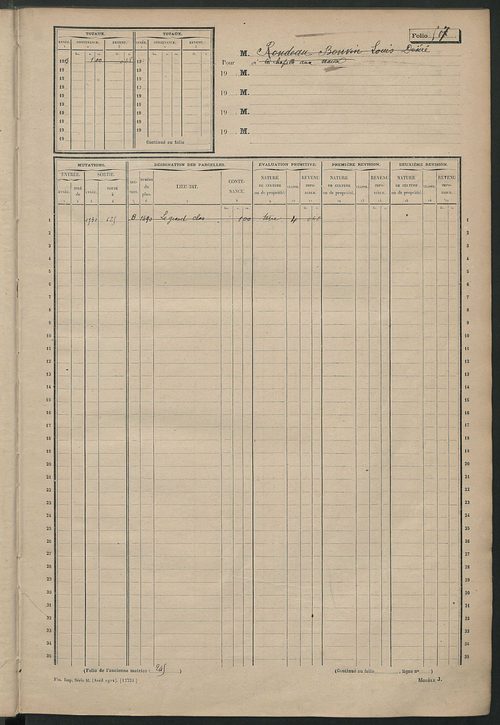 Matrice des propriétés non bâties, fol. 493 à 781.