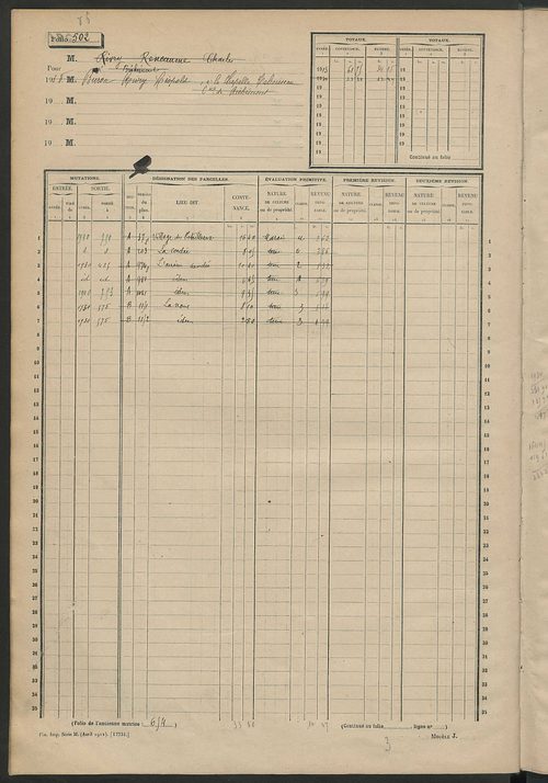 Matrice des propriétés non bâties, fol. 493 à 781.