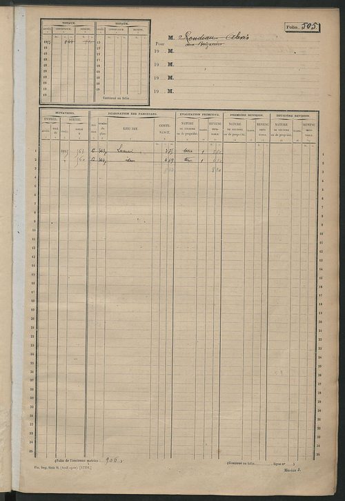 Matrice des propriétés non bâties, fol. 493 à 781.