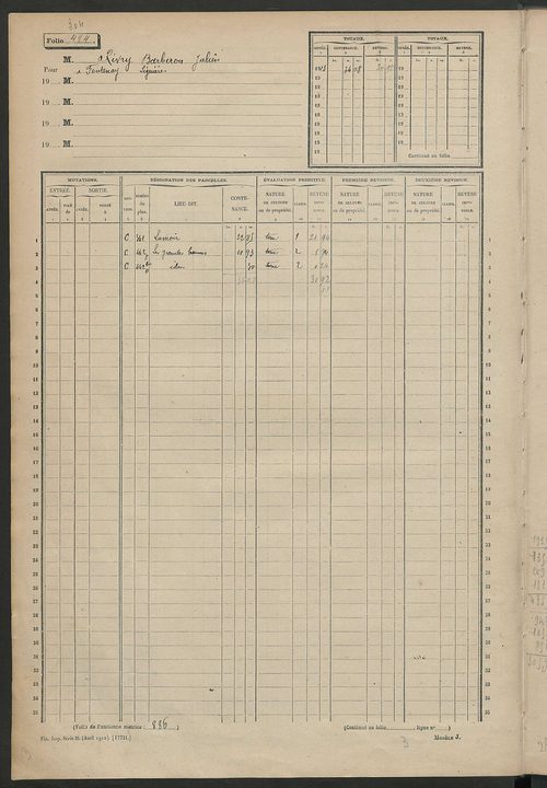 Matrice des propriétés non bâties, fol. 493 à 781.