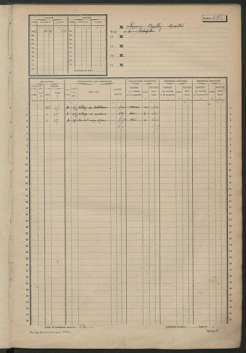 Matrice des propriétés non bâties, fol. 493 à 781.