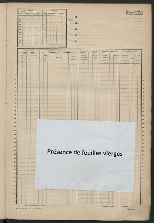 Matrice des propriétés non bâties, fol. 493 à 781.