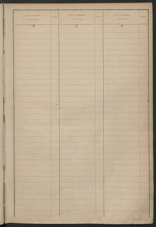 Tableau présentant les augmentations et les diminutions survenues dans la matière imposable ; récapitulation ; table alphabétique des propriétaires ; matrice des propriétés non bâties, fol. 1 à 492.