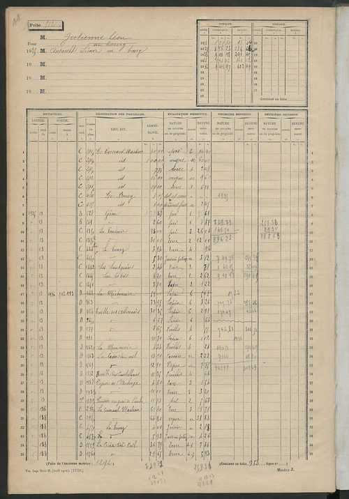 Matrice des propriétés non bâties, fol. 501 à 1000.