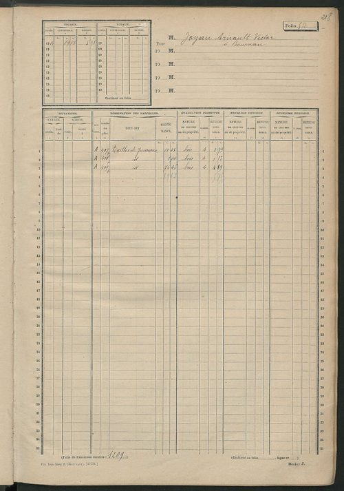 Matrice des propriétés non bâties, fol. 501 à 1000.