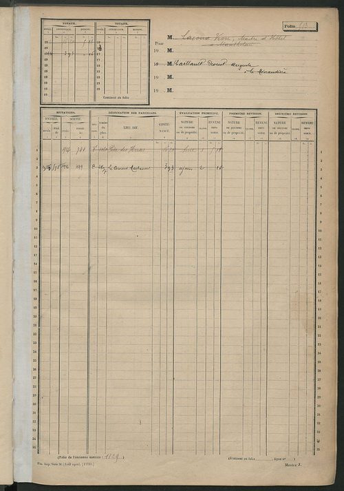 Matrice des propriétés non bâties, fol. 501 à 1000.