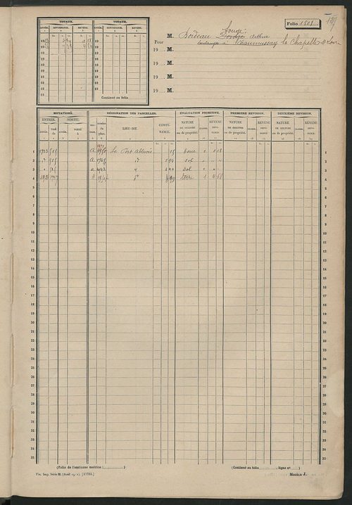 Matrice des propriétés non bâties, fol. 1797 à 2114.