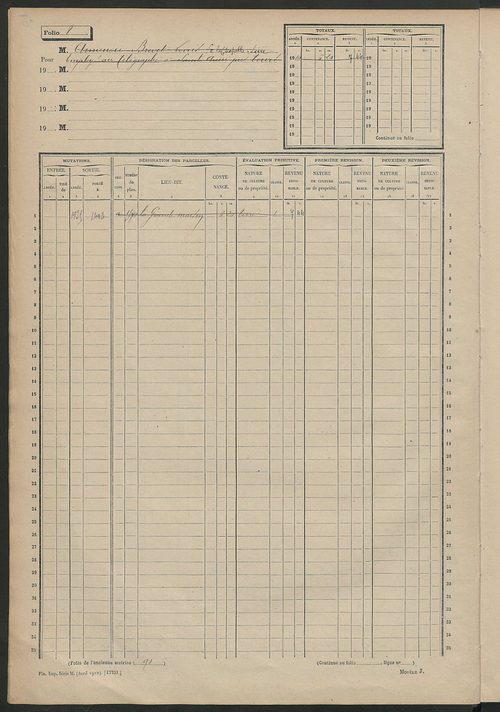 Matrice des propriétés non bâties, fol. 1 à 600.