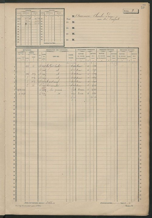 Matrice des propriétés non bâties, fol. 1 à 600.