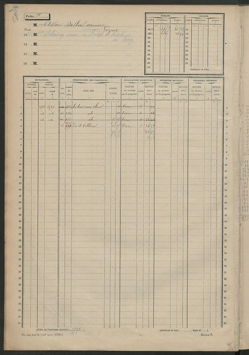 Matrice des propriétés non bâties, fol. 1 à 600.