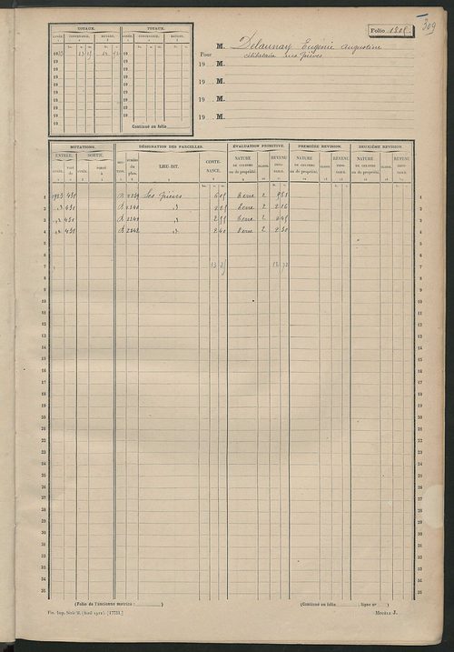 Matrice des propriétés non bâties, fol. 1797 à 2114.