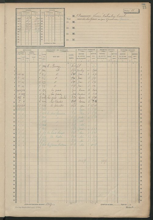 Matrice des propriétés non bâties, fol. 1 à 600.