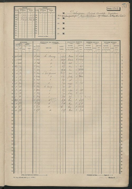 Matrice des propriétés non bâties, fol. 1797 à 2114.