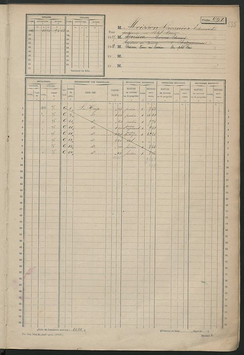 Matrice des propriétés non bâties, fol. 489 à 988.