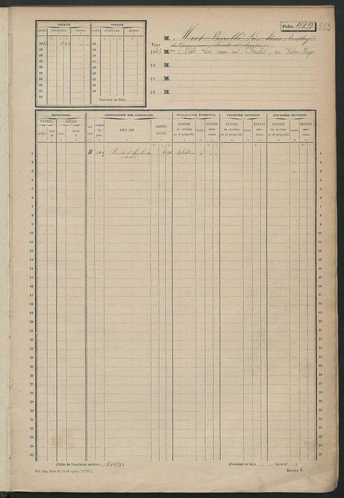 Matrice des propriétés non bâties, fol. 489 à 988.