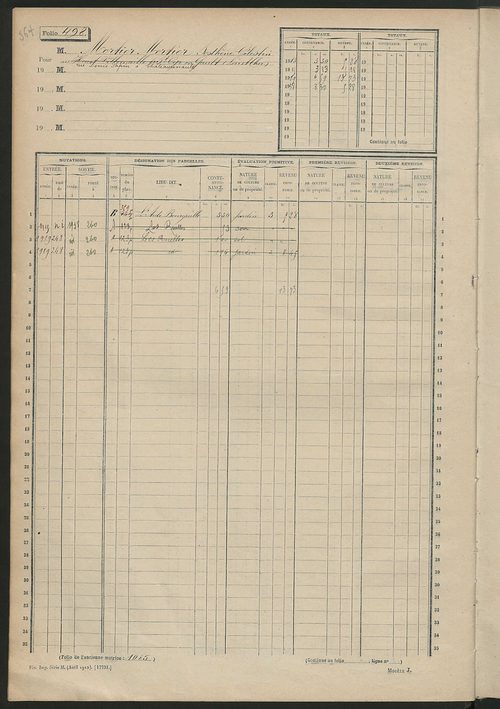 Matrice des propriétés non bâties, fol. 489 à 988.