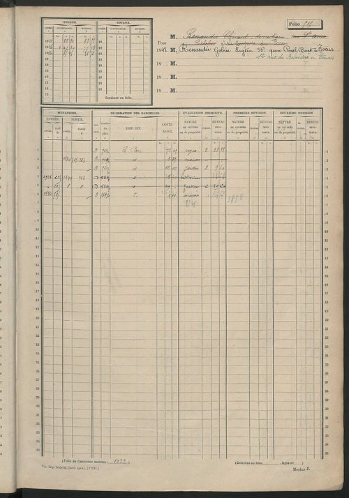 Matrice des propriétés non bâties, fol. 501 à 939.