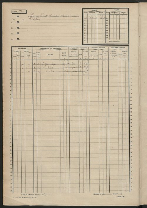 Matrice des propriétés non bâties, fol. 501 à 939.