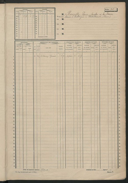 Matrice des propriétés non bâties, fol. 501 à 939.