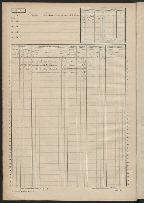 Matrice des propriétés non bâties, fol. 501 à 939.