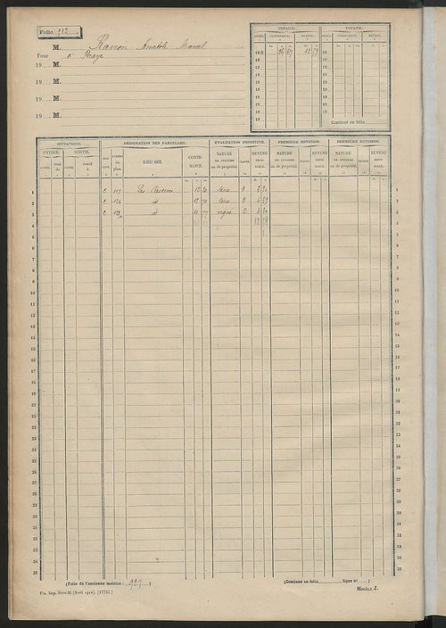 Matrice des propriétés non bâties, fol. 501 à 939.