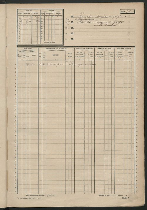 Matrice des propriétés non bâties, fol. 501 à 939.