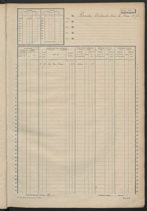 Matrice des propriétés non bâties, fol. 501 à 939.